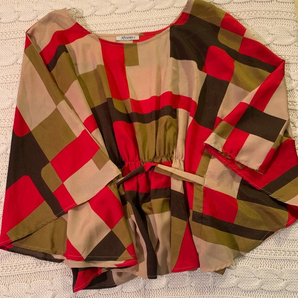 Xtaren Flowy Geometric Tie Top
